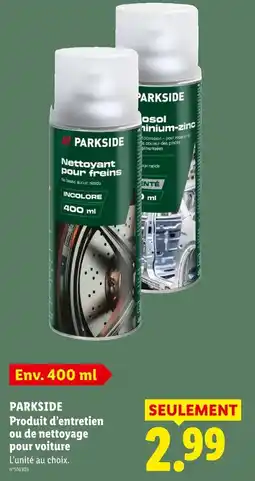 Lidl Parkside produit d’entretien ou de nettoyage pour voiture offre