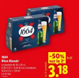 Lidl 1664 bière blonde offre