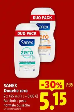 Lidl Sanex douche zero hydrating offre