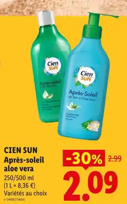 Lidl Cien sun après-soleil gel à l'aloe vera offre