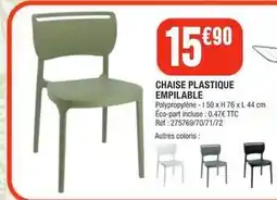 La Foir'Fouille Chaise plastique empilable offre