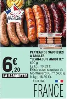 E.Leclerc Plateau de saucisses a griller offre