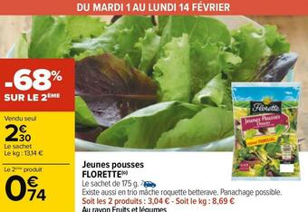 Carrefour Florette jeunes pousses offre