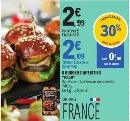E.Leclerc Paso - 8 burgers apéritifs offre
