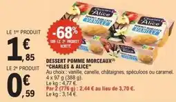 E.Leclerc Charles & alice - dessert pomme morceaux offre