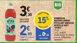 E.Leclerc E.leclerc - kombucha naturellement petillant hibiscus myrtille bio offre