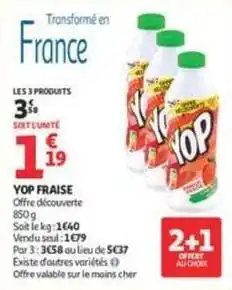 Auchan Supermarché Yoplait - yop fraise offre