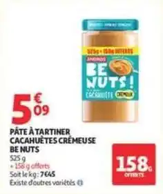 Auchan Supermarché Andros - pâte à tartiner cacahuètes crémeuse offre