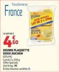 Auchan Supermarché Auchan - beurre plaquette doux offre