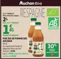 Auchan Supermarché Auchan - pur jus de pomme bio offre