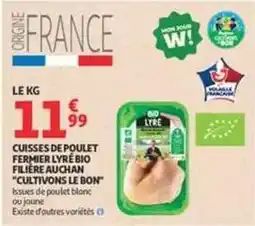 Auchan Supermarché Auchan - cuisses de poulet fermier lyre bio filière cultivons le bon offre