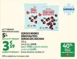 Auchan Supermarché Auchan - cerises noires dénoyautées surgelées offre