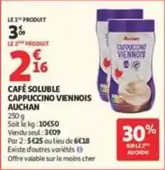 Auchan Supermarché Auchan - café soluble cappuccino viennois offre