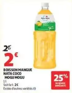 Auchan Supermarché Mogu mogu - boisson mangue nata coco offre