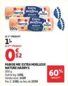 Auchan Supermarché Harry's - pain de mie extra moelleux offre