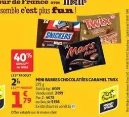 Auchan Supermarché Snickers - mini barres chocolatées caramel offre