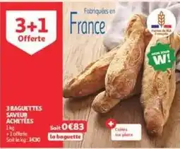 Auchan Supermarché 3 baguettes saveur achetées offre