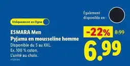 Lidl Esmara - pyjama en mousseline homme offre