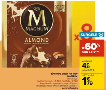 Carrefour Magnum bâtonnets glacés amande offre