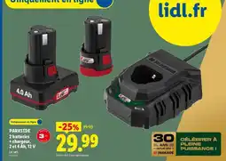 Lidl Parkside - 2 bakterie + cakfinger, 2 et 4 ah, 1v offre