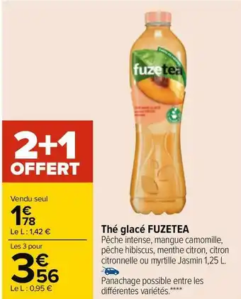 Carrefour Fuzetea thé glacé offre