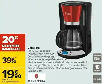 Carrefour Russell hobbs cafetière offre