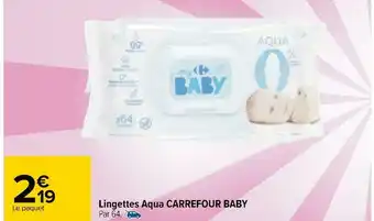 Carrefour Carrefour baby lingettes aqua offre