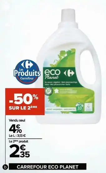 Carrefour Carrefour eco planet lessive au savon végétal offre