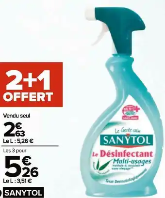 Carrefour Sanytol spray désinfectant multi-usages offre