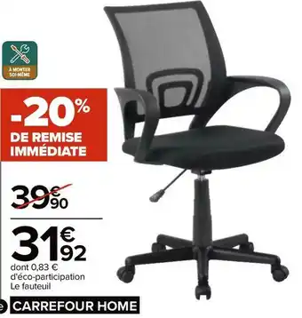 Carrefour Fauteuil de bureau mesh noir offre