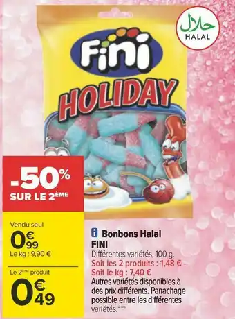 Carrefour Fini bonbons halal offre