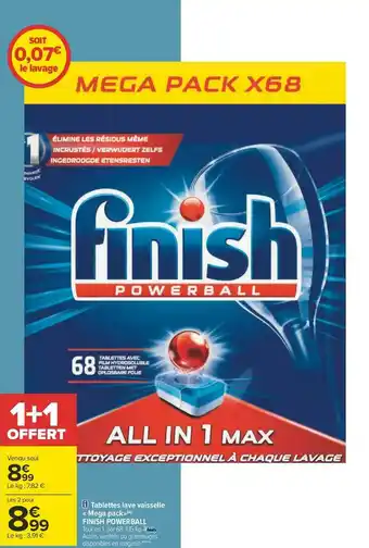 Carrefour Finish tablettes lave vaisselle « mega pack» offre