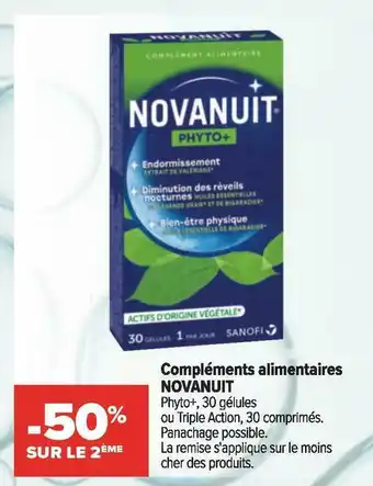 Carrefour Novanuit bon plan sur les compléments alimentaires novanuit offre