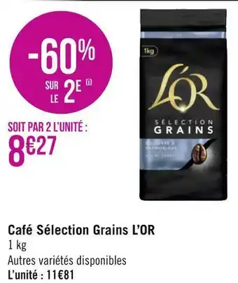Géant Casino L’or café sélection grains offre
