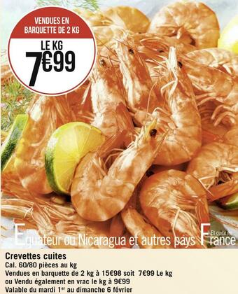 Géant Casino Crevettes cuites offre