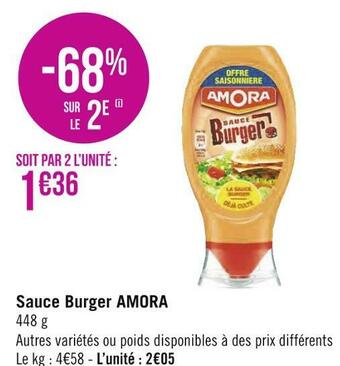 Géant Casino Amora sauce burger offre