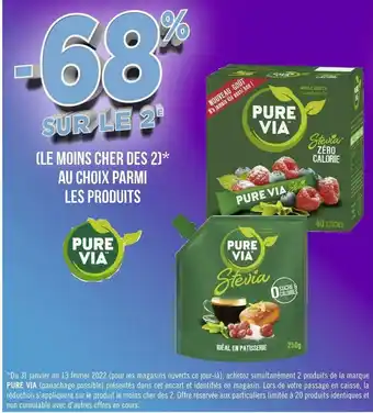 Géant Casino Pure via bon plan sur les produits de la marque pure via offre