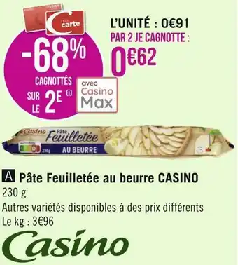 Géant Casino Casino pâte feuilletée au beurre offre