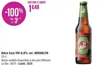 Géant Casino Brooklyn bière east ipa 6,9% vol. offre
