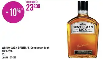 Géant Casino Jack daniel ‘s whisky gentleman jack 40% vol. offre