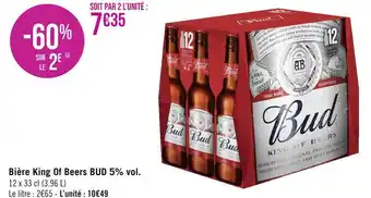 Géant Casino Bud bière king of beers 5% vol. offre