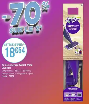 Géant Casino Swiffer kit de nettoyage wetjet wood offre
