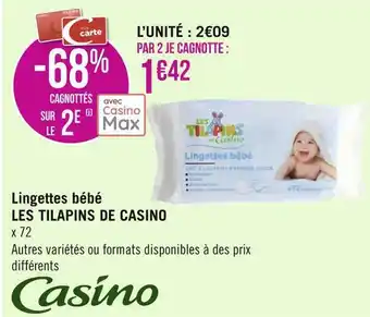 Géant Casino Les tilapins de casino lingettes bébé offre