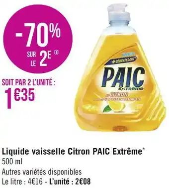 Géant Casino Paic liquide vaisselle citron extrême* offre