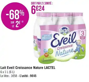 Géant Casino Lactel lait eveil croissance nature offre