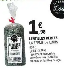 E.Leclerc Ferm - lentilles vertes offre