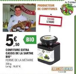 E.Leclerc Confiture extra cassis de la sarthe bio offre