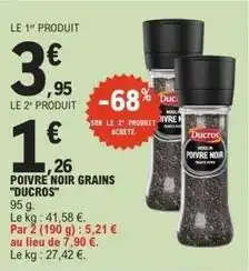 E.Leclerc Ducros - poivré noir grains ducros offre