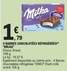 E.Leclerc Milka - 4 barres chocolatees refrigerees offre