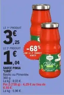E.Leclerc Ciro - sauce pinsa offre